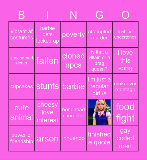 barbie bingo Card