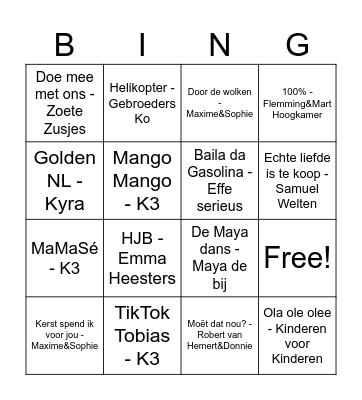 Noortjes Bingo Card