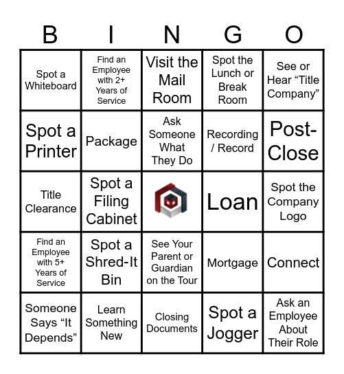 Mortgage Connect Bingo Card