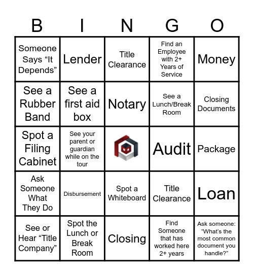Mortgage Connect Bingo Card