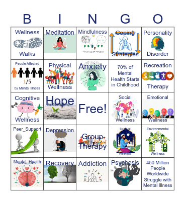 Mental Health Bingo Card