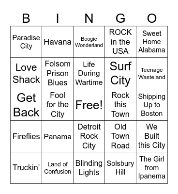 Places 2026 Bingo Card