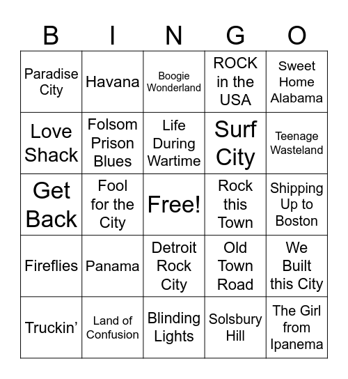 Places 2026 Bingo Card
