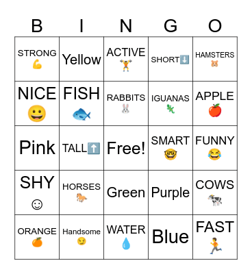 Spanish vocab! Bingo Card