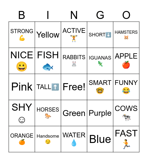 Spanish vocab! Bingo Card