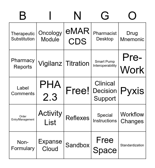 Expanse Bingo Card