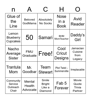 NACHO Average BINGO Card