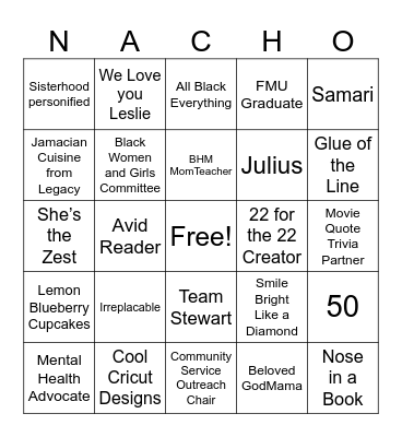 NACHO Average BINGO Card