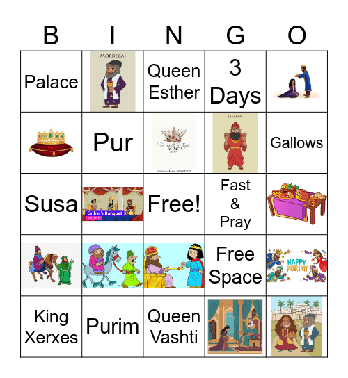 E S T H E R Bingo Card