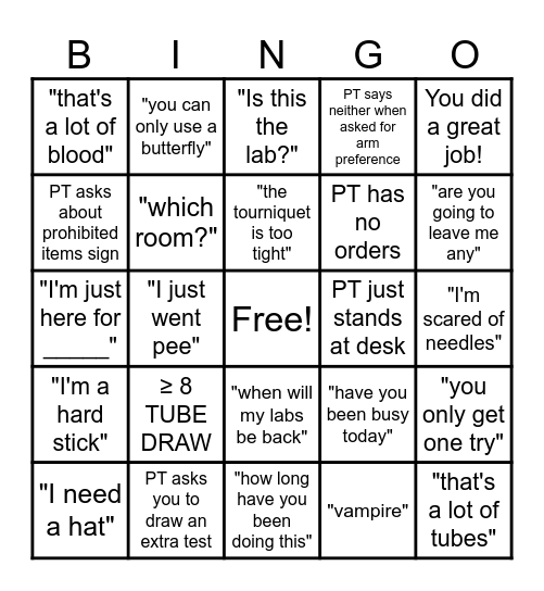 lab week bingo Card