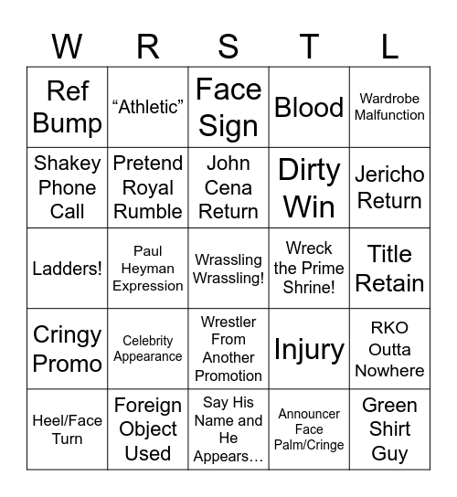 Wrestlemania 42!        ~Day 1~ Bingo Card