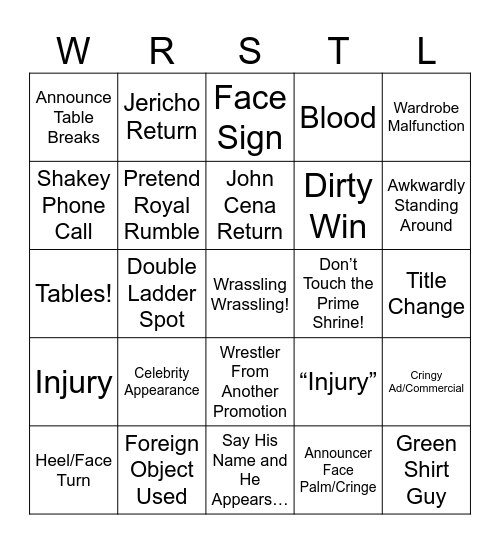 Wrestlemania 42!        ~Day 2~ Bingo Card