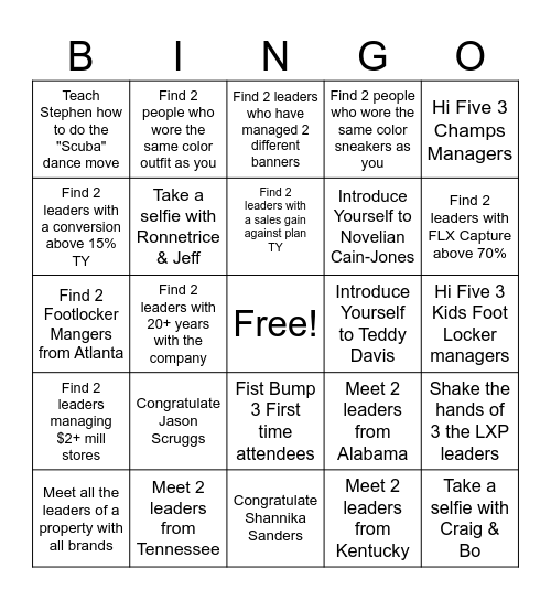 Region 16 Networking Bingo Card