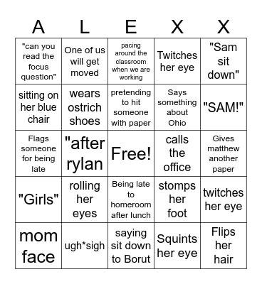 Ms.Rinehart Bingo Card