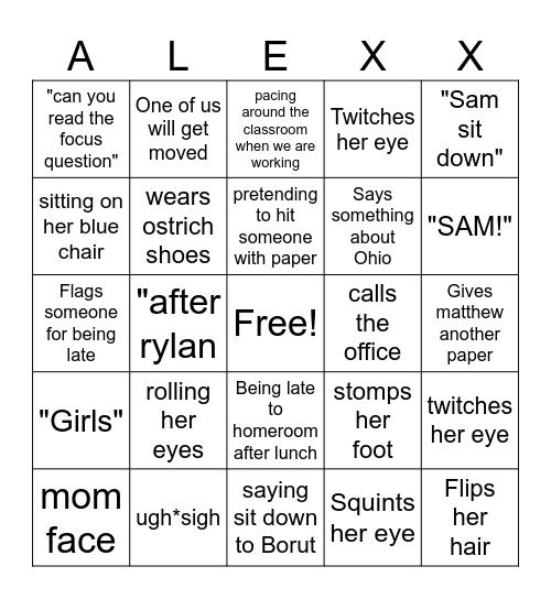 Ms.Rinehart Bingo Card