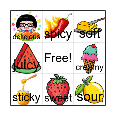 Describing Food Bingo Card
