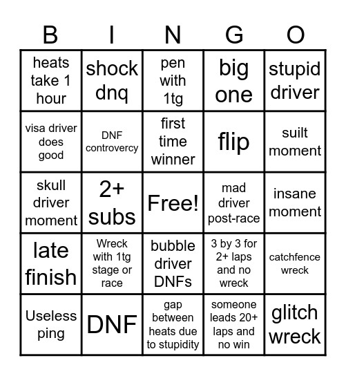 Papermate Daytona 2 Bingo Card