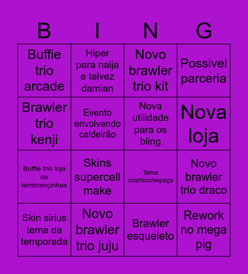 Bingo brawl talk Bingo Card