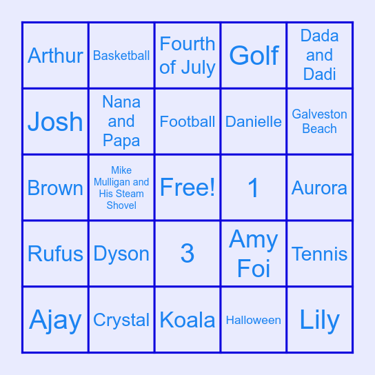BABY BINGO Card