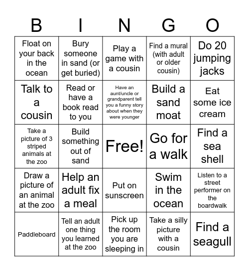 San Diego Bingo Card