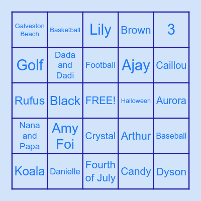 BABY BINGO Card