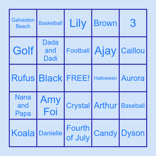 BABY BINGO Card