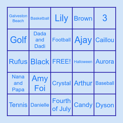 BABY BINGO Card
