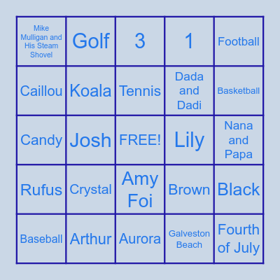 BABY BINGO Card
