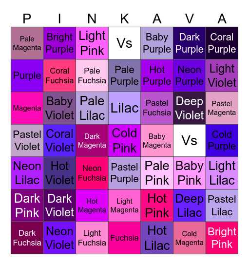Charlotte Violet Winston * Jessica Lilac Sherlock * Connie Magenta Scanlan * Rosa Fuchsia Wilson * Ava Pink Cairns * 🩷💕💖💗💞💓💐🌸💘💝🐷🌺🌷💄🐽🍬👙🎀🐖🧞‍♀️👚👛🦩🩰🎟️🏳️‍⚧️🤙🏻 vs Nylah Lilac Kelly * 💜🤦🏼‍♀️😈🤷🏼‍♀️🍆🦄👿☔️💁🏼‍♀️🙋🏼‍♀️👾🧕🏼🔯✝️♒️☪️🙆🏼‍♀️🍇♌️♉️☯️♊️🧘🏼‍♀️🙇🏼‍♀️💆🏼‍♀️🟪🟣☂️🌂🪻🆔⛎☮️ Bingo Card