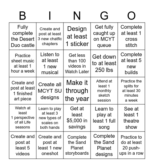 April 17 Bingo Card