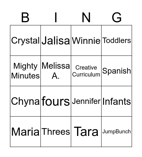 Thunder Hill  Bingo Card