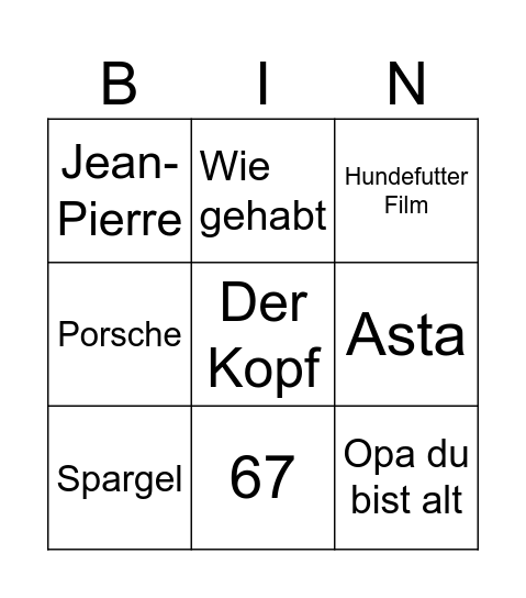 Bday Hornbostel Bingo Card