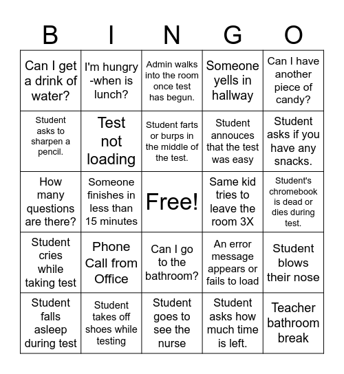 2026 Milestone Testing Bingo Card