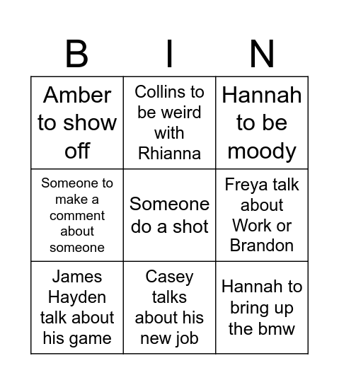 Hope Bingo Card