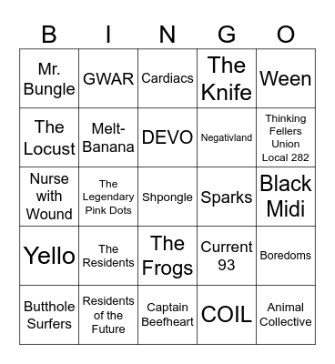 Weird AF Bingo Card