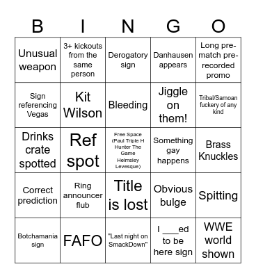 WM 42 + SBM Bingo Card