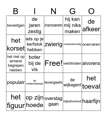 Groep 6 BINGOOOO Bingo Card
