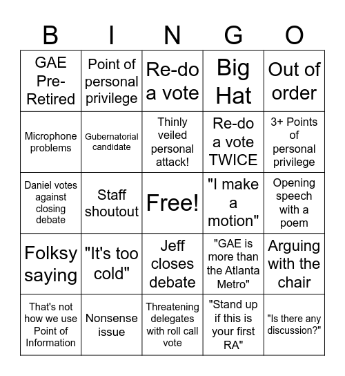RA 2026 Bingo Card
