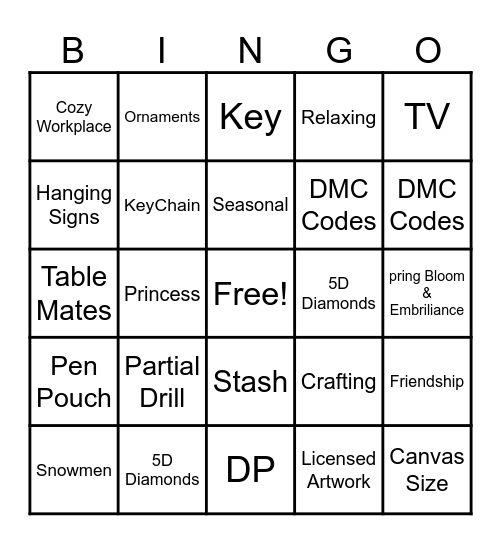 Spring Bloom Diamond Painting Retreat Bingo Card