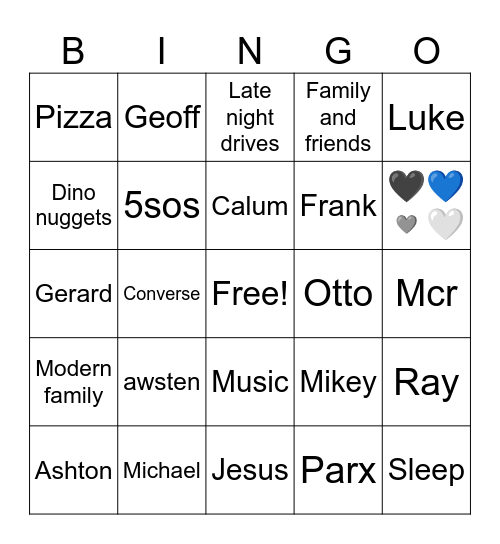 Daisy’s fun bingo Card