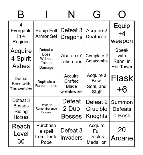 Bingus Shmingus Bingo Card