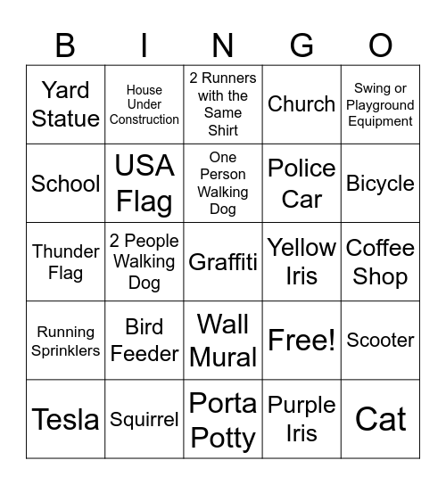 Red Coyote Bingo Card