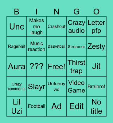 TikTok Bingo Card