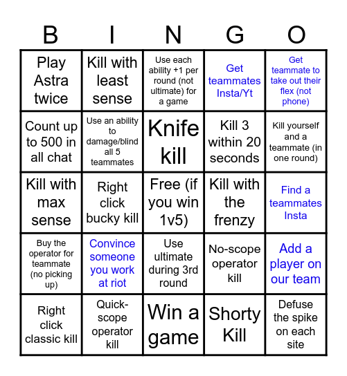 KairoVal Bingo Card