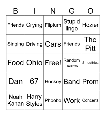 Amanda’s surgery Bingo Card