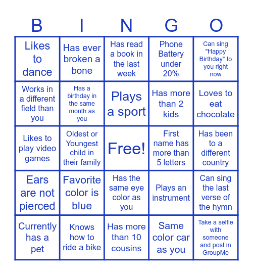 Know Thy Sister Bingo Card