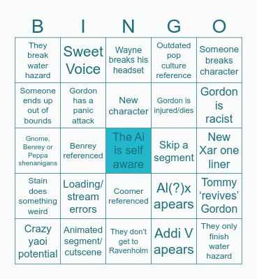 HL2VRAI ACT 2 Bingo Card