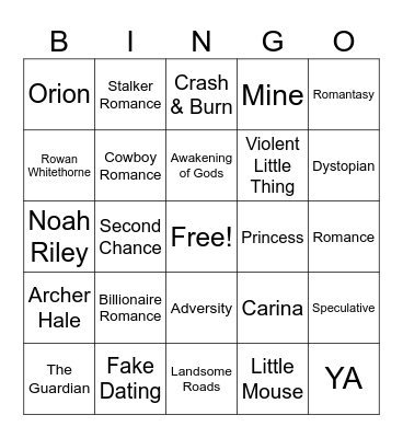 Bookish Bingo Card