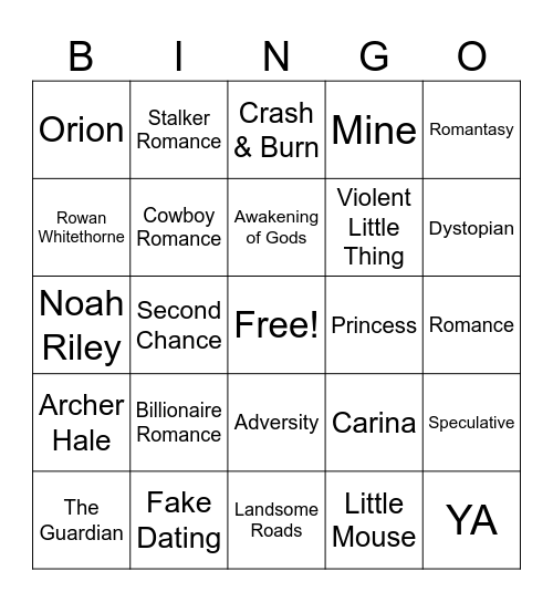 Bookish Bingo Card