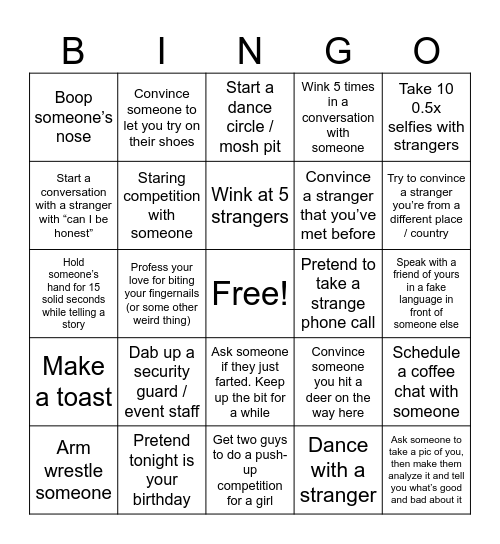 SENIOR FORMAL BINGO Card